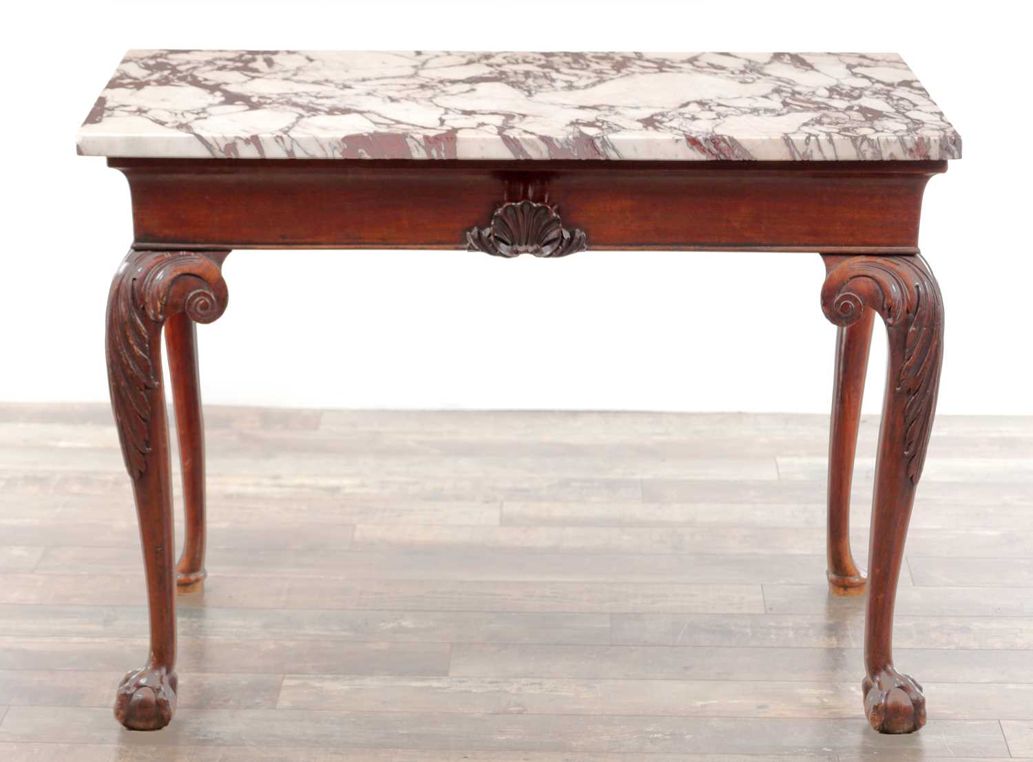 Lot 1293 - A GOOD GEORGE II MAHOGANY SIDE TABLE
