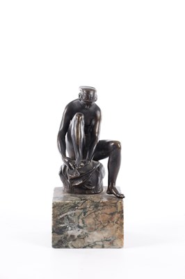 Lot 591 - AN ITALIAN 19TH CENTURY 'THE THORNE PULLER' PATINATED BRONZE AFTER RAFFAELLO SANZIO