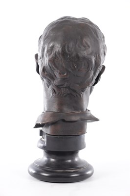 Lot 638 - A 19TH CENTURY BRONZED METAL BUST OF MICHELANGELO BUONARROTI