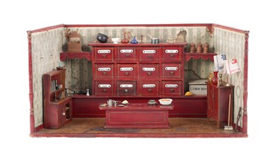 Lot 526 - A EARLY 20TH CENTURY MODEL PLAY SCENE OF A KITCHEN