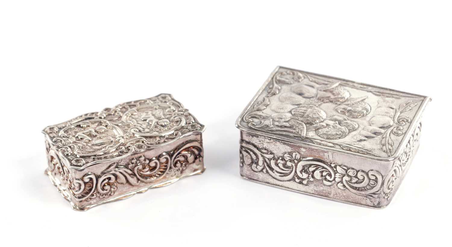 Lot 152 - TWO SILVER PATCH BOXES