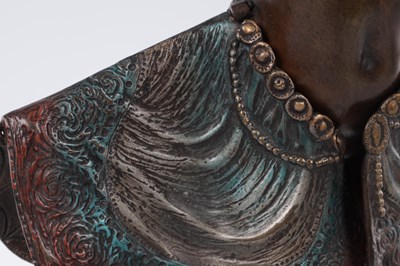 Lot 646 - RICHARD THUSS (d. 1945) AN EARLY 20TH CENTURY PATINATED AUSTRIAN COLD PAINTED BRONZE SCULPTURE