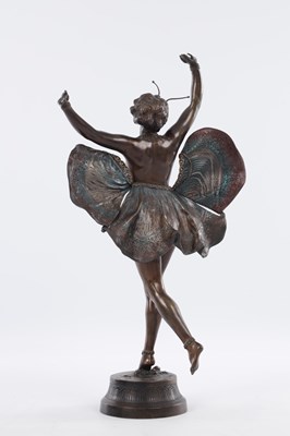 Lot 646 - RICHARD THUSS (d. 1945) AN EARLY 20TH CENTURY PATINATED AUSTRIAN COLD PAINTED BRONZE SCULPTURE