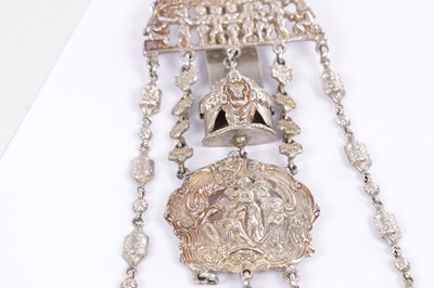 Lot 368 - A VICTORIAN SILVER CHATELAINE