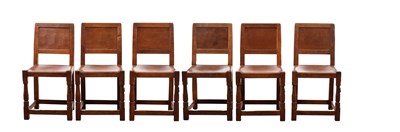 Lot 1139 - A SET OF SIX ROBERT 'MOUSEMAN' THOMPSON OAK DINING CHAIRS