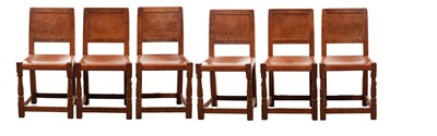Lot 1249 - A SET OF SIX ROBERT ‘MOUSEMAN’ THOMPSON AZED OAK DINING CHAIRS