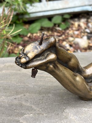 Lot 522 - A 17/18TH CENTURY BRONZE SCULPTURE CORPUS CHRISTI OF JESUS CHRIST CRUCIFIED