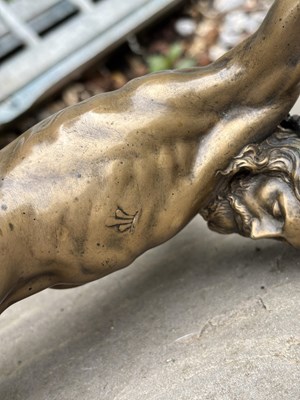 Lot 522 - A 17/18TH CENTURY BRONZE SCULPTURE CORPUS CHRISTI OF JESUS CHRIST CRUCIFIED