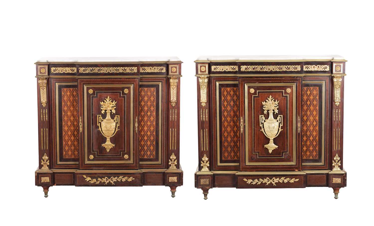Lot 1134 - A PAIR OF 19TH CENTURY SIDE CABINETS ATTRIBUTED TO PAUL SORMANI