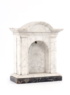Lot 305 - A LATE 19TH CENTURY WHITE AND BLACK MARBLE WATCH HOLDER