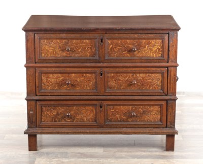 Lot 1323 - A 17TH CENTURY YORKSHIRE OAK CHEST OF DRAWERS