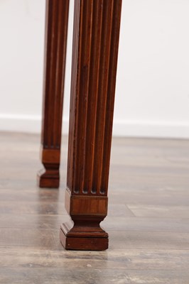 Lot 1152 - IN THE MANNER OF SIR WILLIAM CHAMBERS (1723–1796) CIRCA 1775 A GEORGE III FUSTIC, PADOUK CROSSBANDED AND MARQUETRY SIDE TABLE
