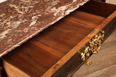 Lot 1193 - IN THE MANNER OF ANDRE-CHARLES BOULLE (1642-1732) A REGENCY FRENCH ORMOLU MOUNTED BOULLE EBONY VENEERED FRENCH COMMODE