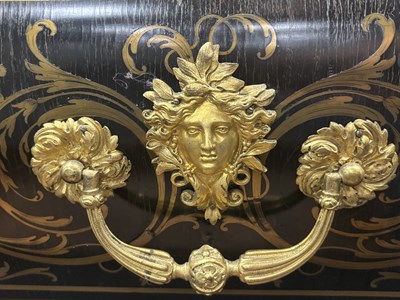 Lot 1193 - IN THE MANNER OF ANDRE-CHARLES BOULLE (1642-1732) A REGENCY FRENCH ORMOLU MOUNTED BOULLE EBONY VENEERED FRENCH COMMODE