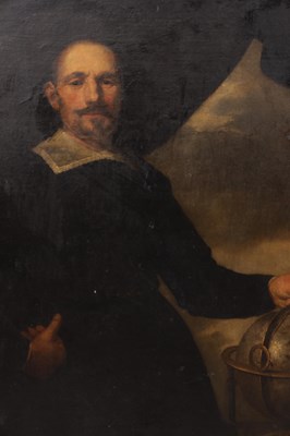 Lot 867 - ANTWERP SCHOOL (17TH CENTURY) OIL OF CANVAS ON A PORTRAIT OF A GENTLEMAN WITH A GLOBE