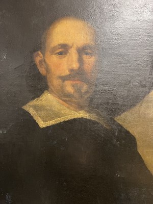 Lot 867 - ANTWERP SCHOOL (17TH CENTURY) OIL OF CANVAS ON A PORTRAIT OF A GENTLEMAN WITH A GLOBE