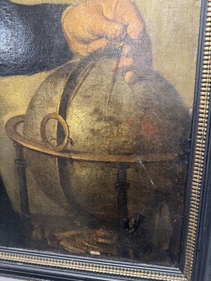 Lot 867 - ANTWERP SCHOOL (17TH CENTURY) OIL OF CANVAS ON A PORTRAIT OF A GENTLEMAN WITH A GLOBE