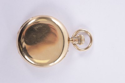 Lot 306 - AN 18CT GOLD HALF HUNTER FOB WATCH