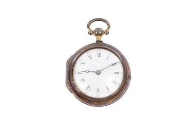 Lot 318 - AN EARLY 19TH CENTURY TORTOISESHELL PAIR CASED POCKET WATCH