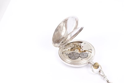 Lot 7 - DENT & KENDAL, LONDON. MAKER TO THE ADMIRALTY. A SILVER DEMI HUNTER POCKET WATCH AND CHAIN