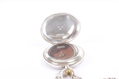 Lot 7 - DENT & KENDAL, LONDON. MAKER TO THE ADMIRALTY. A SILVER DEMI HUNTER POCKET WATCH AND CHAIN