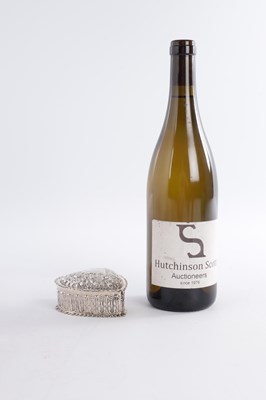 Lot 412 - A HEART SHAPED SILVER TRINKET BOX