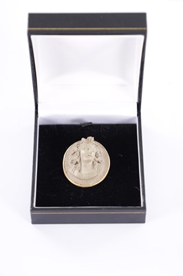 Lot 266 - A CARVED LAVA CAMEO BROOCH