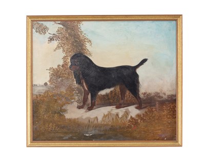 Lot 868 - A 19TH CENTURY OIL ON CANVAS OF A KING CHARLES SPANIEL