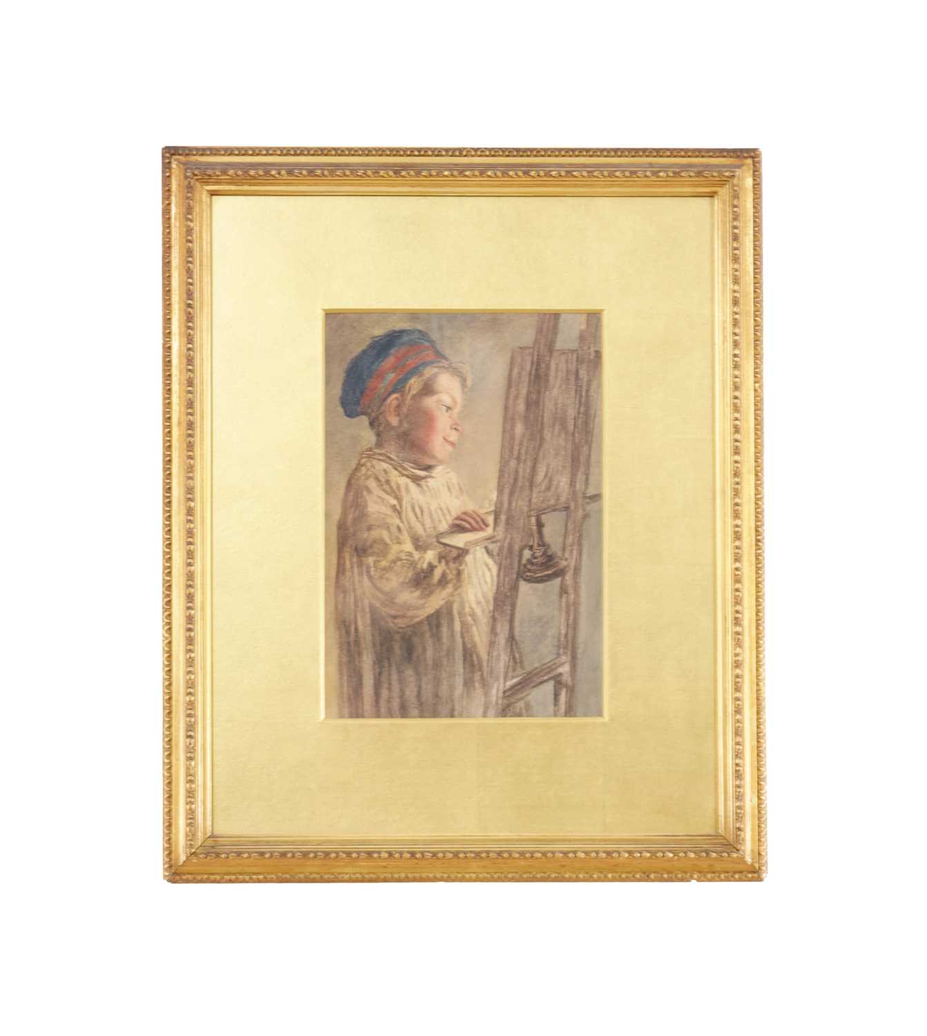 Lot 97 - WILLIAM HENRY HUNT (1790-1864). WATERCOLOUR OF A YOUNG ARTIST