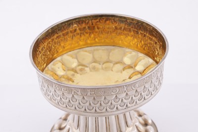 Lot 62 - A SILVER 'MEDIEVAL' PEDESTAL BOWL