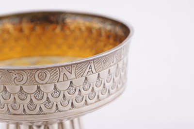 Lot 62 - A SILVER 'MEDIEVAL' PEDESTAL BOWL