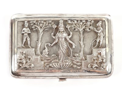 Lot 73 - A 19TH CENTURY INIDAN SILVER CIGARETTE CASE