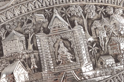 Lot 387 - A 19TH CENTURY INDIAN SILVER TRAY