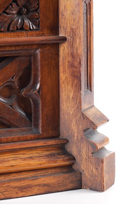 Lot 1049 - W. ROSKELL & CO. LIVERPOOL. A LARGE LATE 19TH CENTURY OAK TRIPLE FUSEE CHIMING BRACKET CLOCK