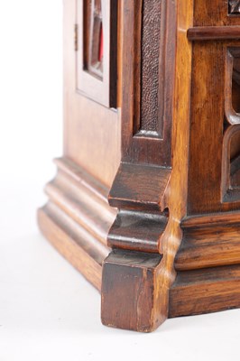 Lot 1049 - W. ROSKELL & CO. LIVERPOOL. A LARGE LATE 19TH CENTURY OAK TRIPLE FUSEE CHIMING BRACKET CLOCK