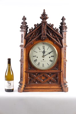 Lot 1049 - W. ROSKELL & CO. LIVERPOOL. A LARGE LATE 19TH CENTURY OAK TRIPLE FUSEE CHIMING BRACKET CLOCK