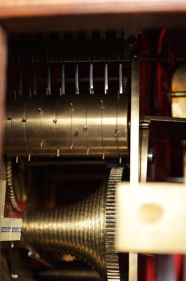 Lot 1049 - W. ROSKELL & CO. LIVERPOOL. A LARGE LATE 19TH CENTURY OAK TRIPLE FUSEE CHIMING BRACKET CLOCK