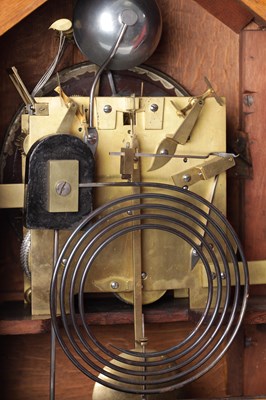 Lot 1049 - W. ROSKELL & CO. LIVERPOOL. A LARGE LATE 19TH CENTURY OAK TRIPLE FUSEE CHIMING BRACKET CLOCK