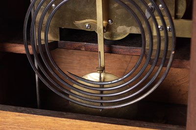 Lot 1049 - W. ROSKELL & CO. LIVERPOOL. A LARGE LATE 19TH CENTURY OAK TRIPLE FUSEE CHIMING BRACKET CLOCK