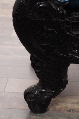 Lot 73 - A LATE 19TH CENTURY CARVED HARDWOOD EBONISED CHINESE SETTEE