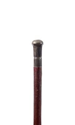Lot 177 - A 19TH CENTURY HORN HANDLED OPIUM PIPE WALKING CANE