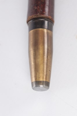 Lot 177 - A 19TH CENTURY HORN HANDLED OPIUM PIPE WALKING CANE