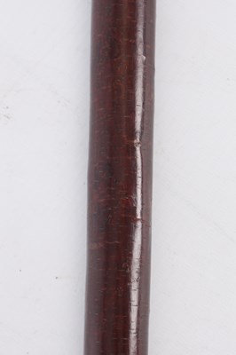 Lot 177 - A 19TH CENTURY HORN HANDLED OPIUM PIPE WALKING CANE