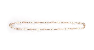 Lot 218 - A 9CT GOLD AND PEARL NECKLACE
