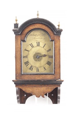 Lot 1050 - CHRISTOPHER BLY, LONDON. A GEORGE III VERGE HOODED WALL CLOCK