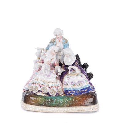 Lot 274 - A LATE 19TH CENTURY FRENCH PORCELAIN FIGURAL INKWELL