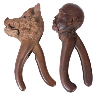 Lot 510 - TWO 19TH CENTURY CARVED WOOD NUTCRACKERS one...