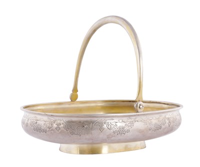 Lot 450 - A 19TH / 20TH CENTURY RUSSIAN SILVER BASKET