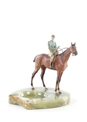 Lot 544 - AN EARLY 20TH CENTURY AUSTRIAN BERGMAN COLD PAINTED BRONZE PIN TRAY