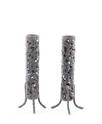 Lot 143 - A PAIR OF LATE 19TH CENTURY WANG HING SILVER CHINESE VASES